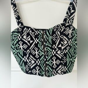 Staring At‎ Stars Cropped Zip Front Top Urban Outfitters Strappy Back Size M